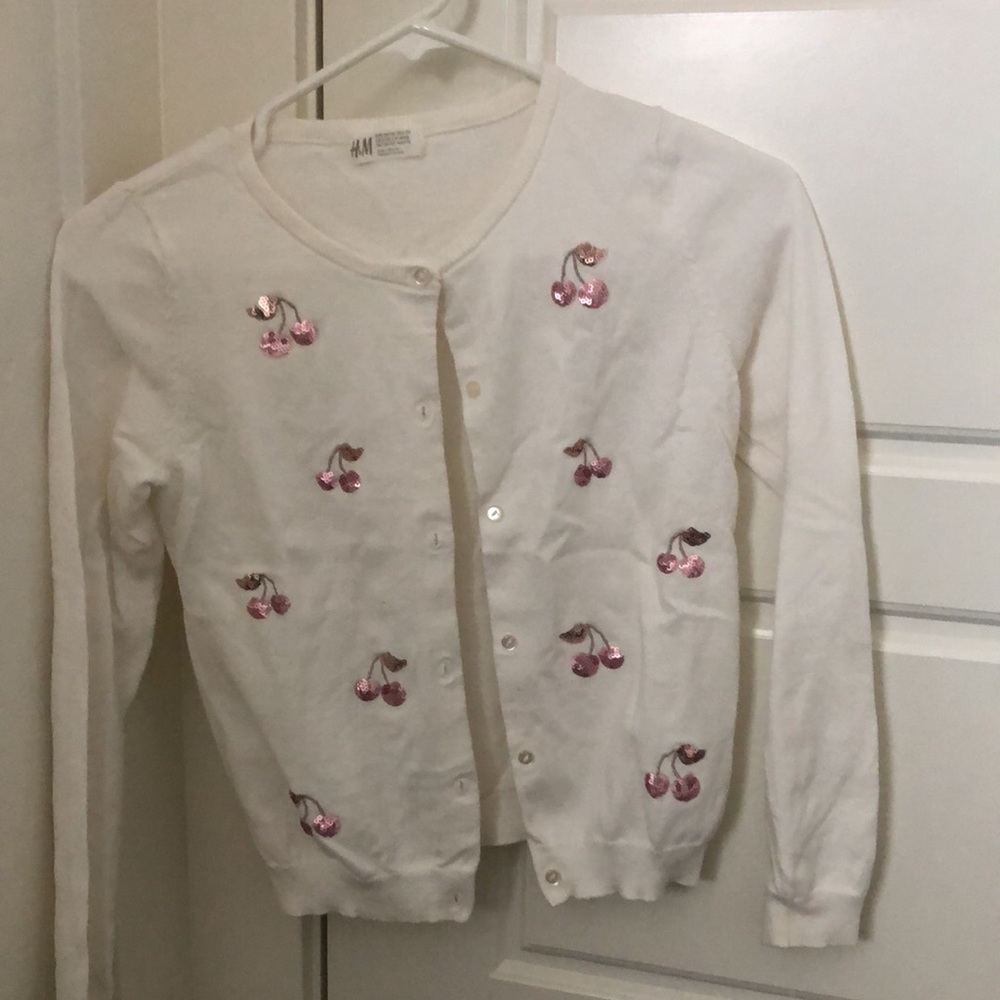 Adorable Sequin Cherry Cardigan